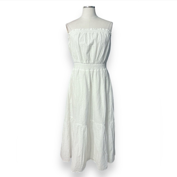 LILLY PULITZER Nikole Strapless Eyelet Midi Dress NEW - Picture 2 of 10